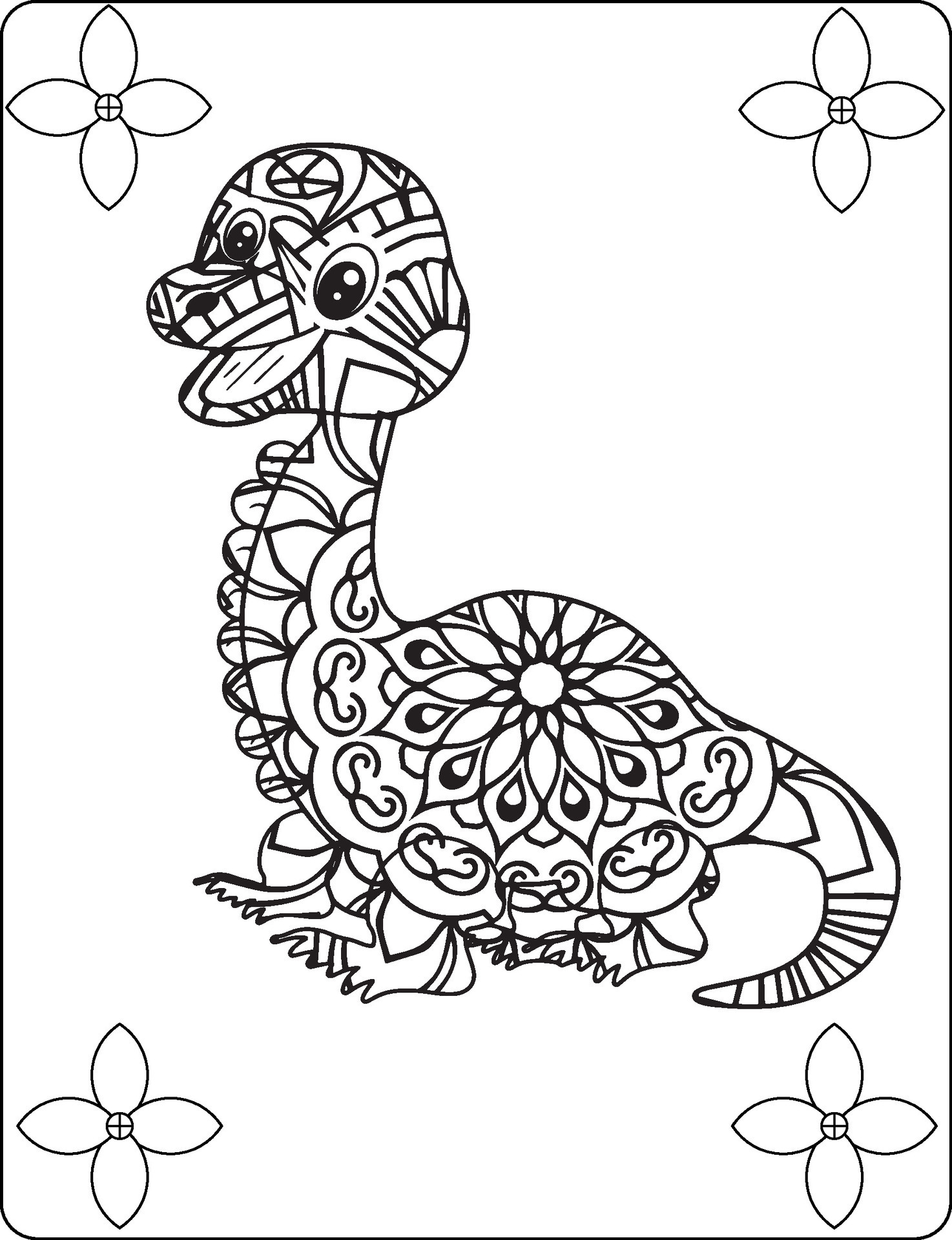 Dinosaur Mandala Coloring Pages for adult 27525612 Vector Art at Vecteezy