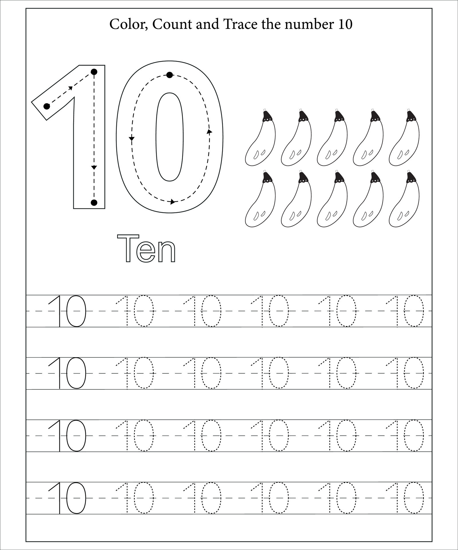 Number Tracing, Number Tracing Worksheet, Math workbook for kids ...