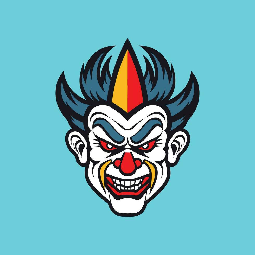 Smiling Clown Face Vector Art Design