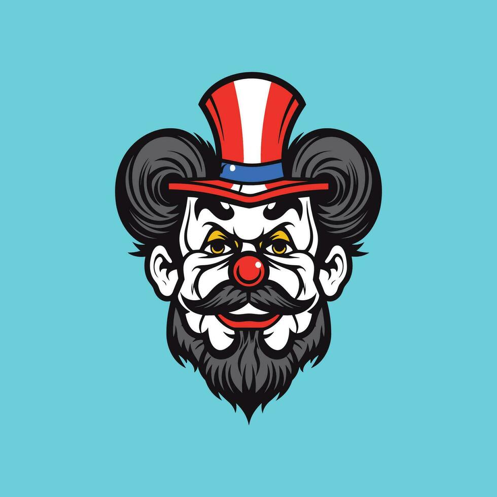 Cheerful Clown Face Vector Graphic Illustration