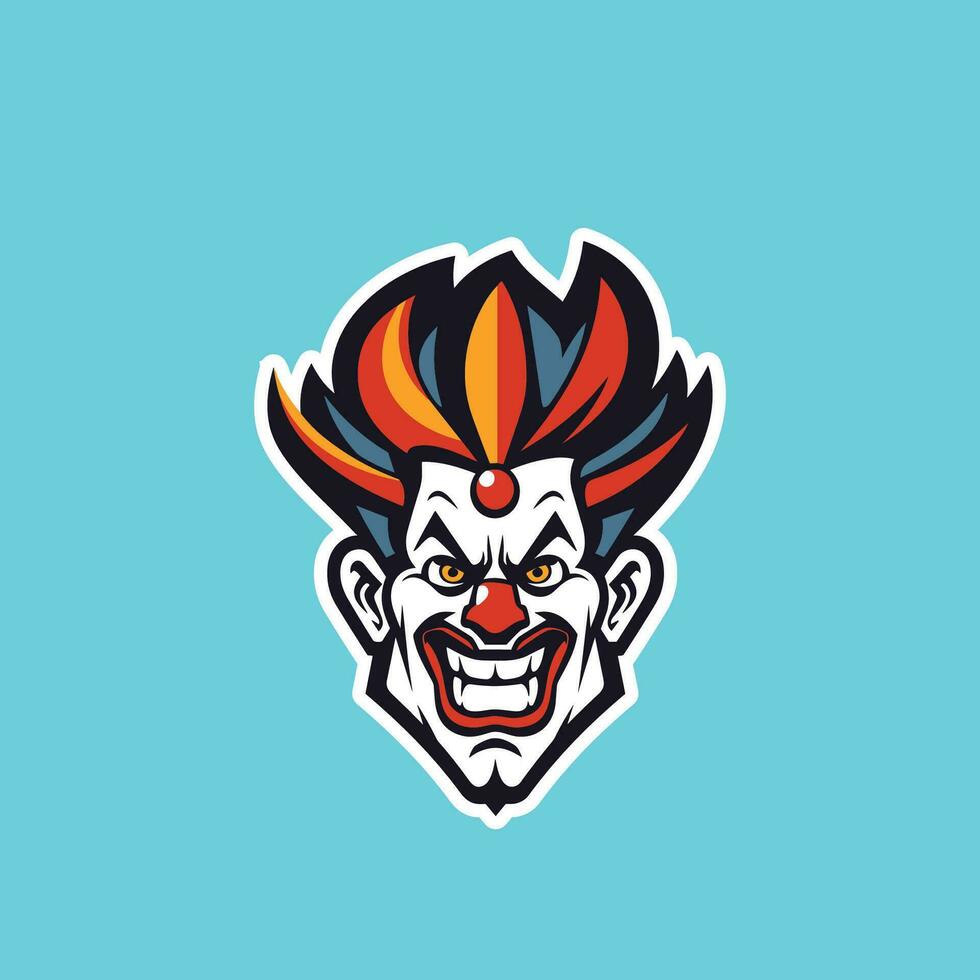 el escalofriante payaso con un rojo nariz vector