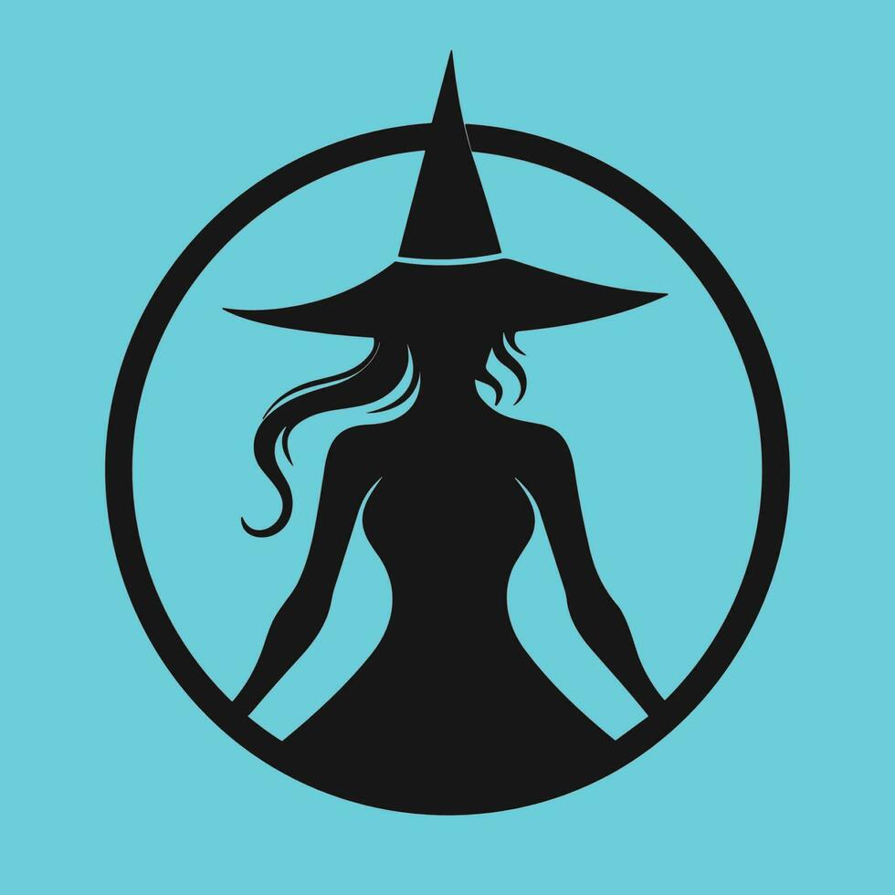 Darkened Witch Silhouette Countenance vector