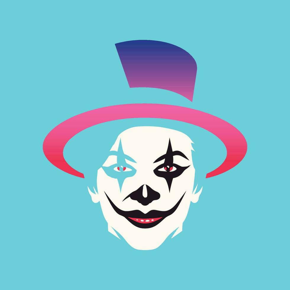 Mysterious Face with Blue Top Hat vector