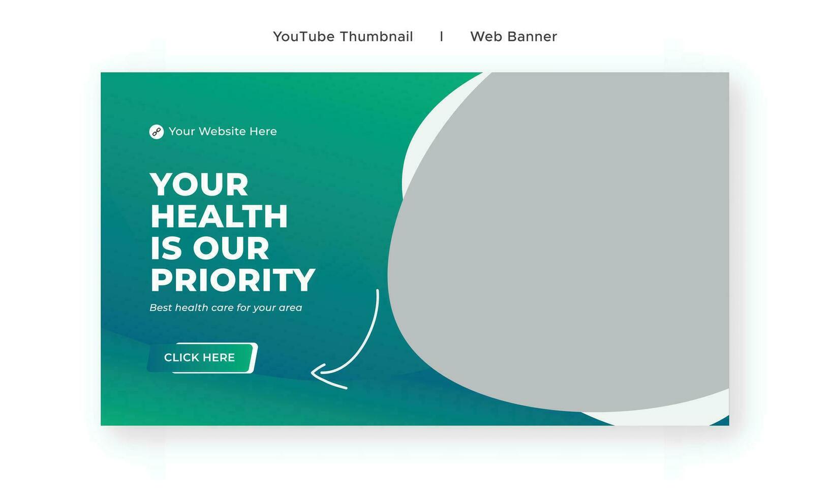 Medical healthcare youtube thumbnail and web banner vector
