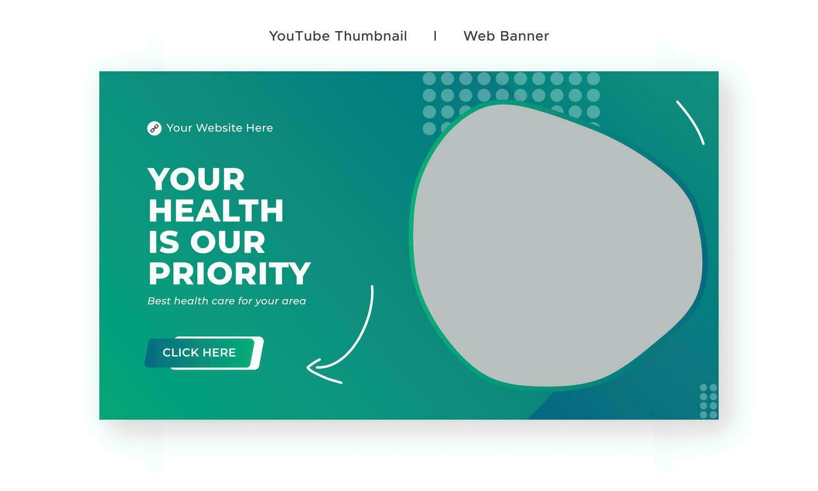 Medical healthcare youtube thumbnail and web banner vector