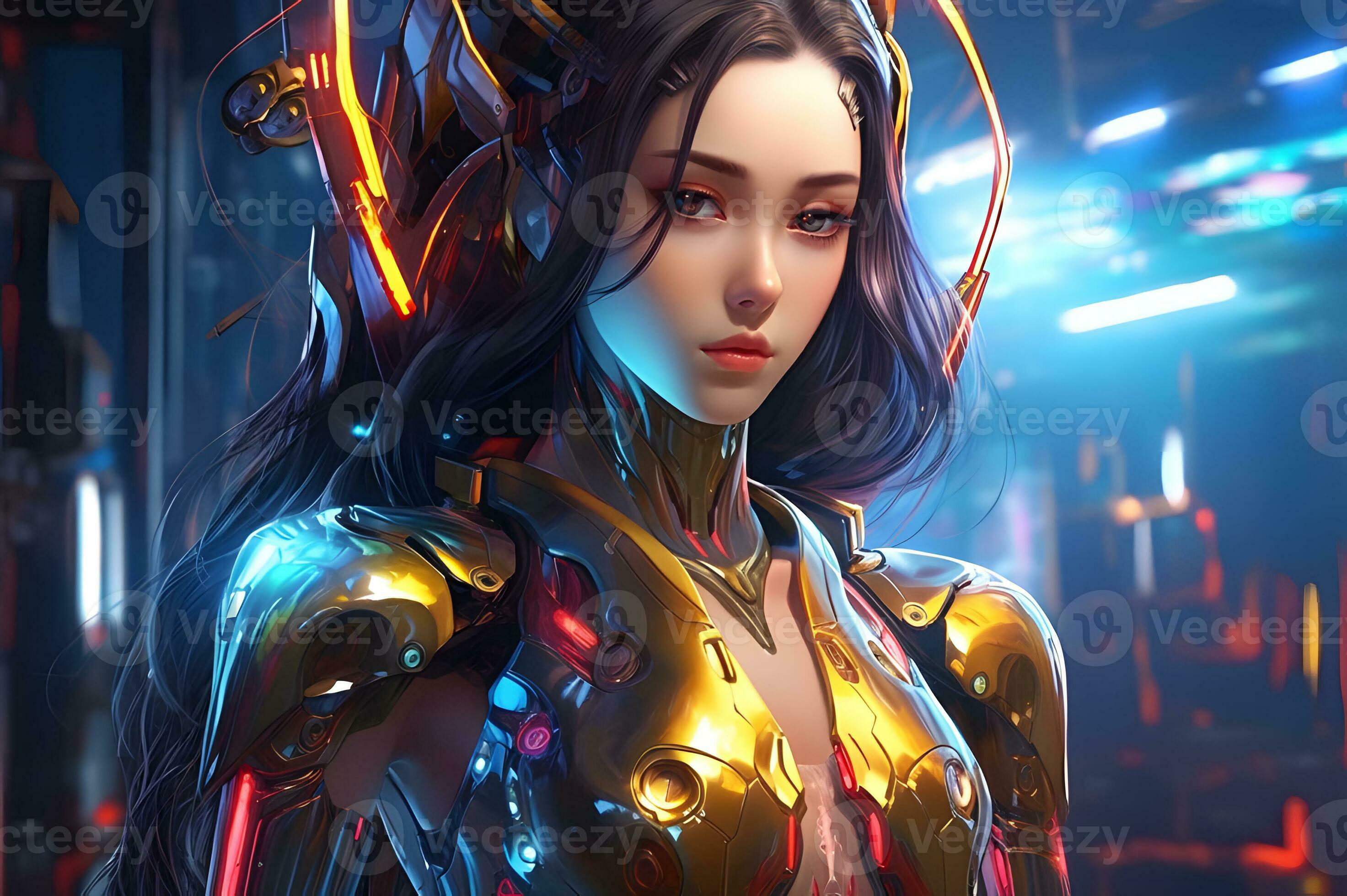 3d render of Mecha robot anime girl 27515460 Stock Photo at Vecteezy