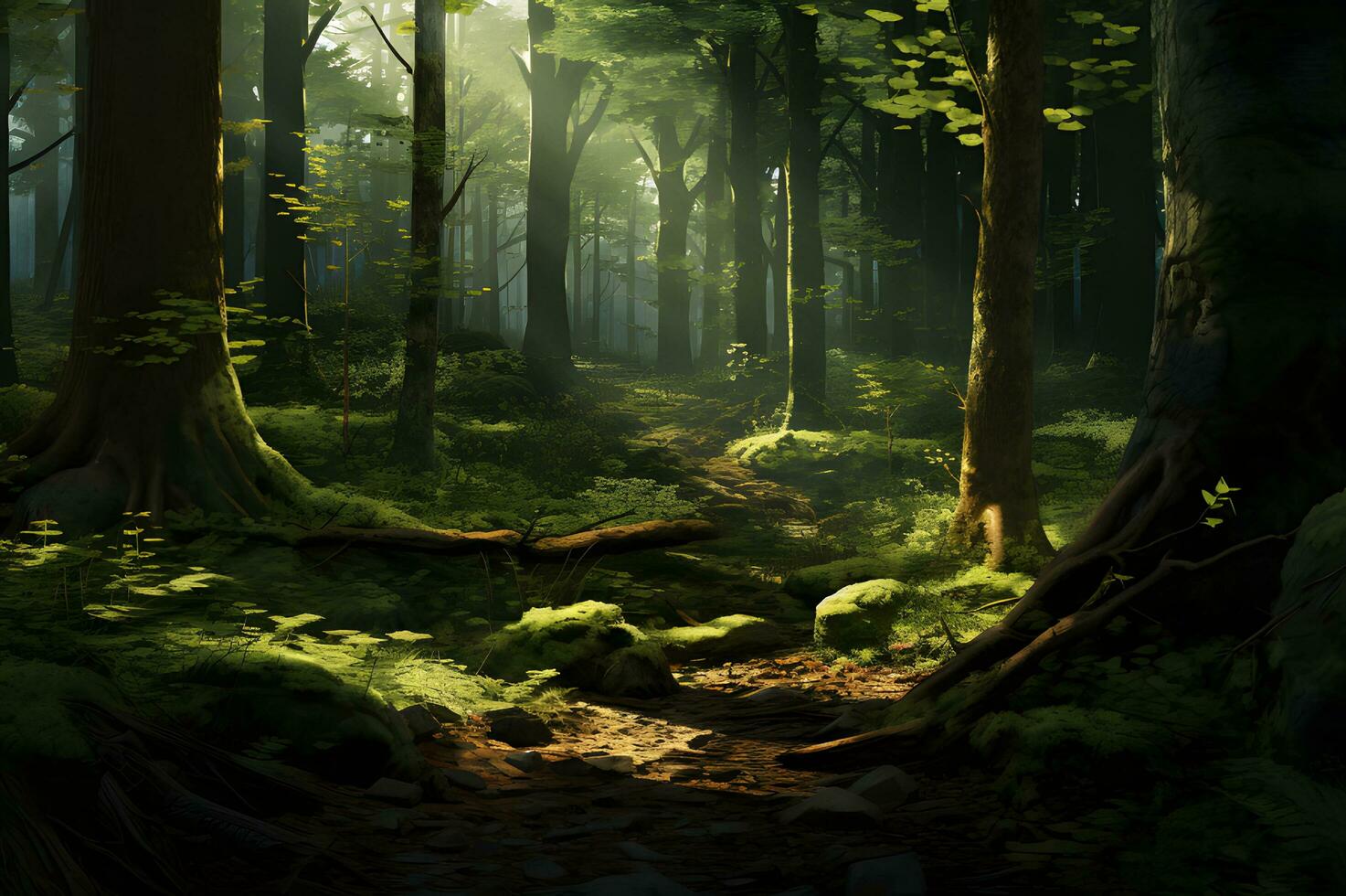 View of the dense of forest photo
