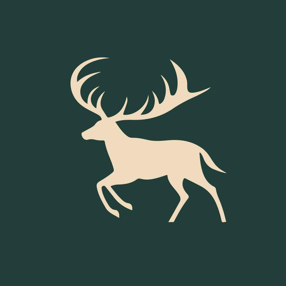 moderno y pulcro logo diseño de un ciervo vector ilustración con aislado antecedentes