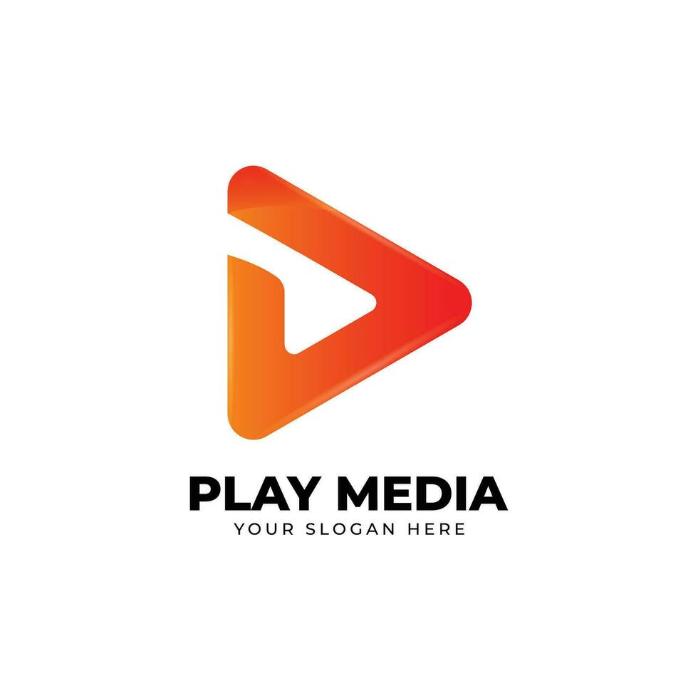 jugar medios de comunicación logo diseño vector modelo