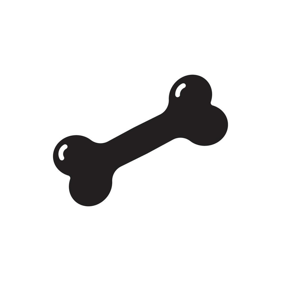Dog bone icon isolated flat design vector illustration.