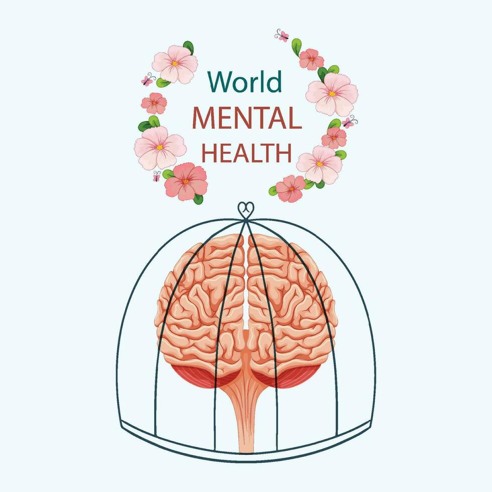 gratis vector póster diseño para mundo mental salud día