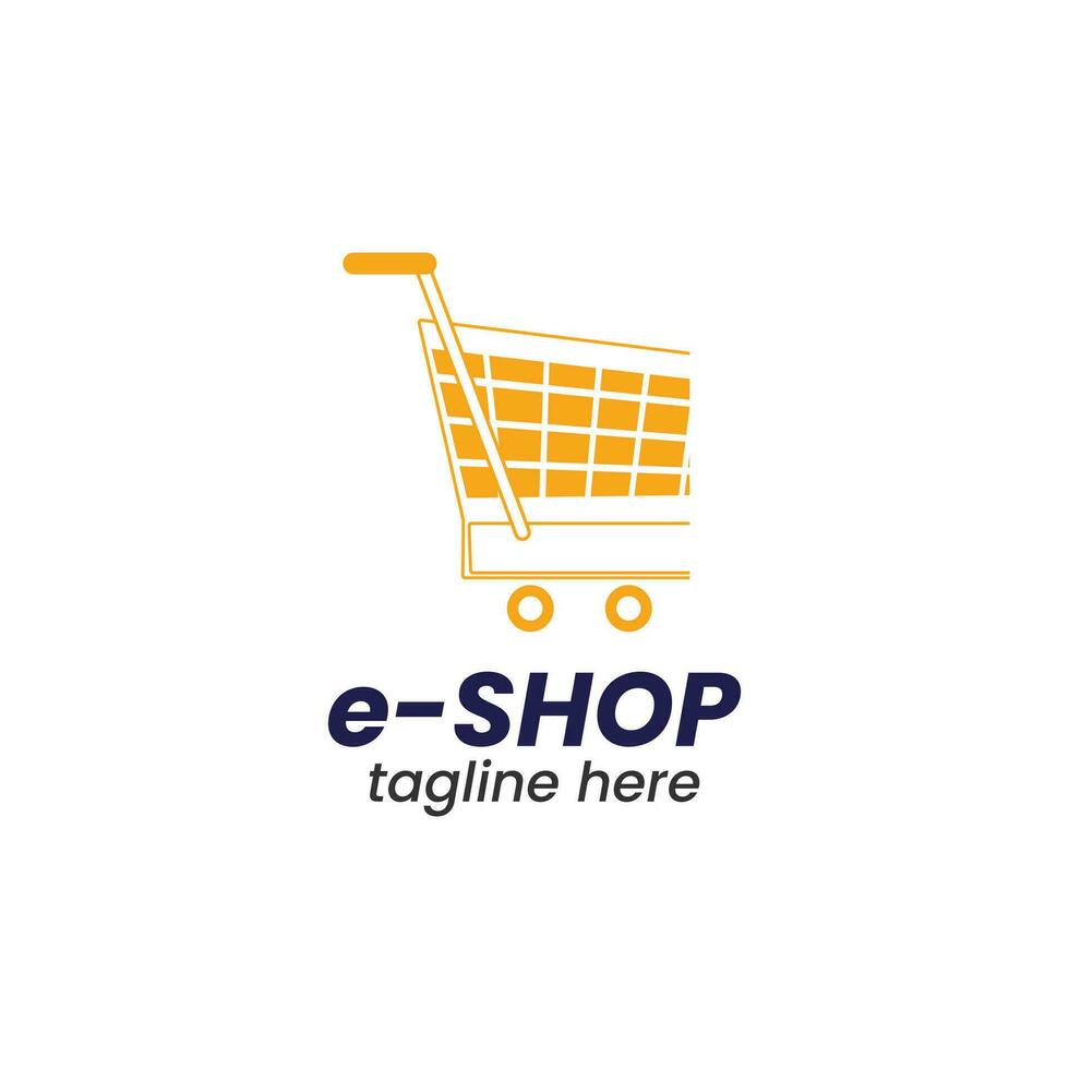 E Shop logo design vector illustration