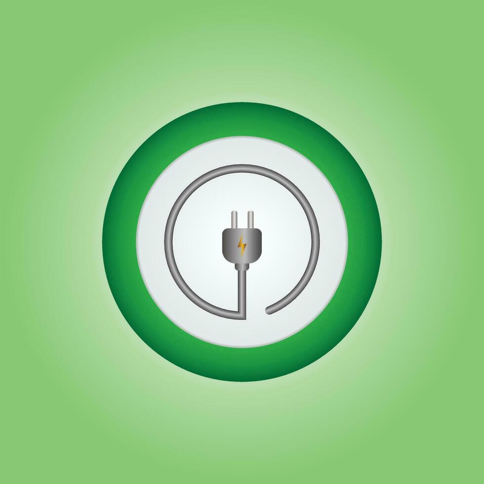 3d electric power charge charging energy on off push icon. Lightning symbol for website, mobile app, UI UX. vector