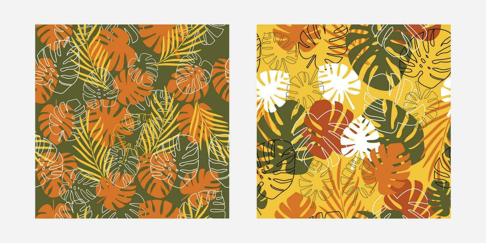 Seamlesss pattern tropical leaf. Monstera leaves seamless pattern vector
