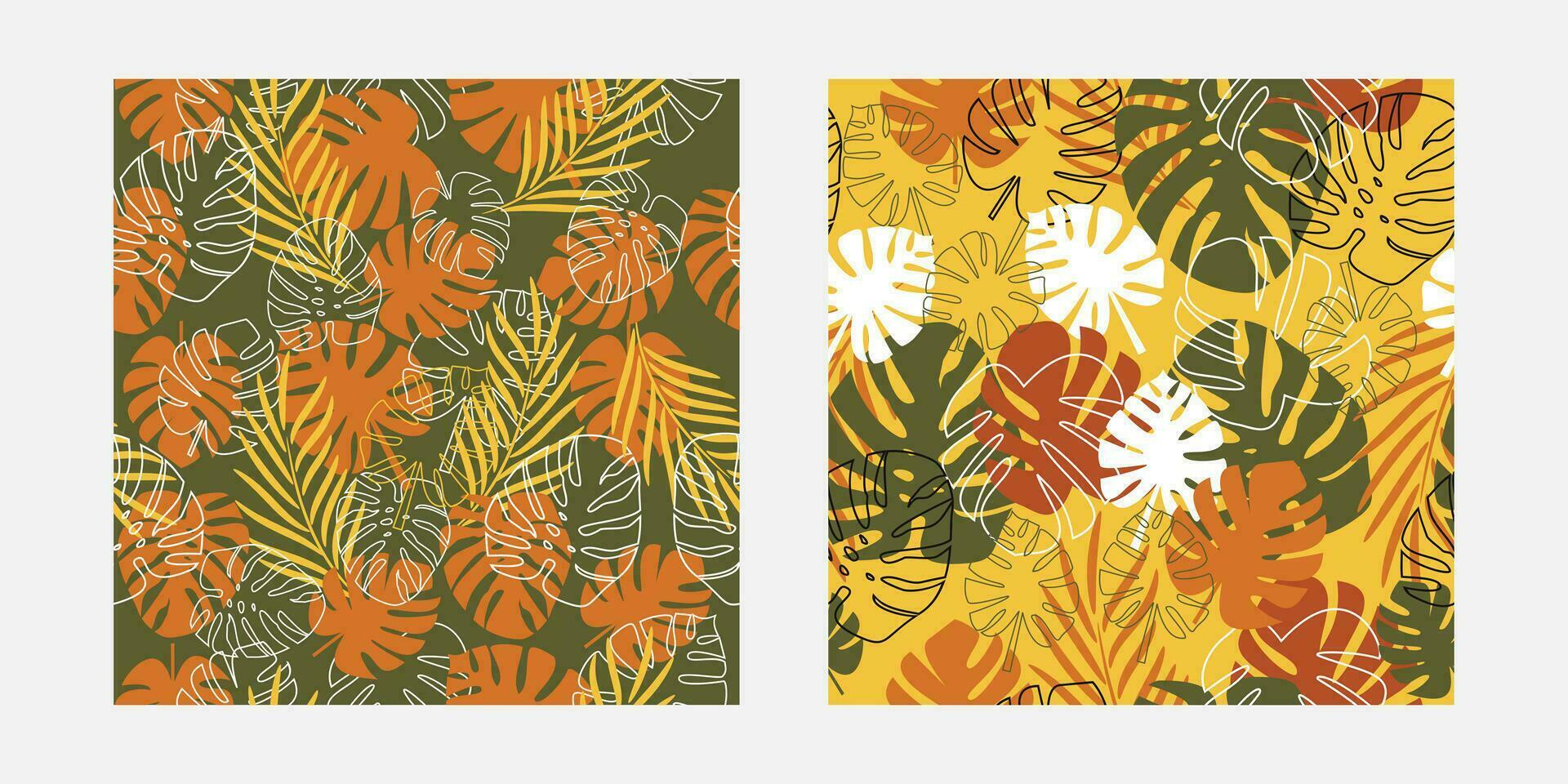 Seamlesss pattern tropical leaf. Monstera leaves seamless pattern vector