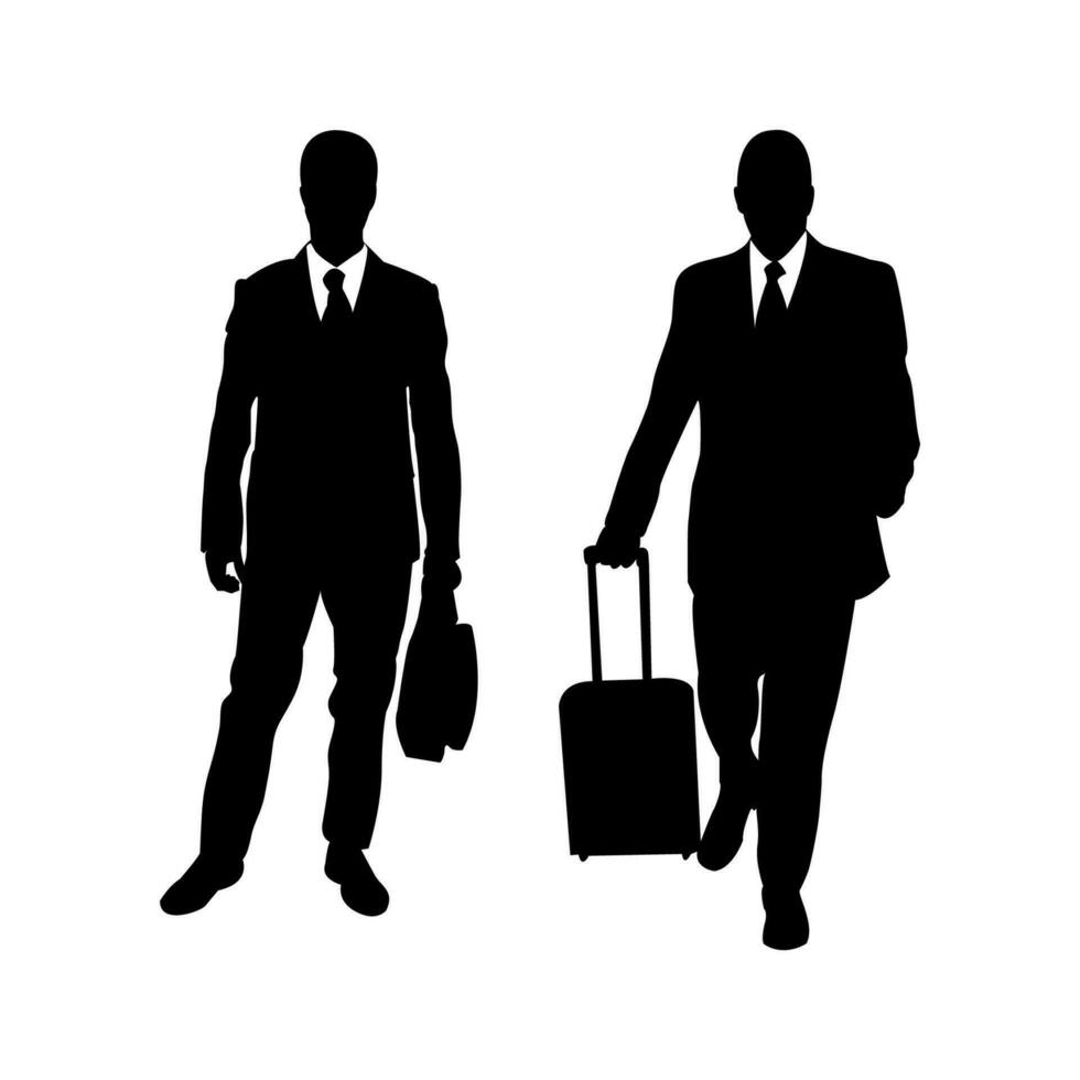 business people  vector silhouette set isolated on white background