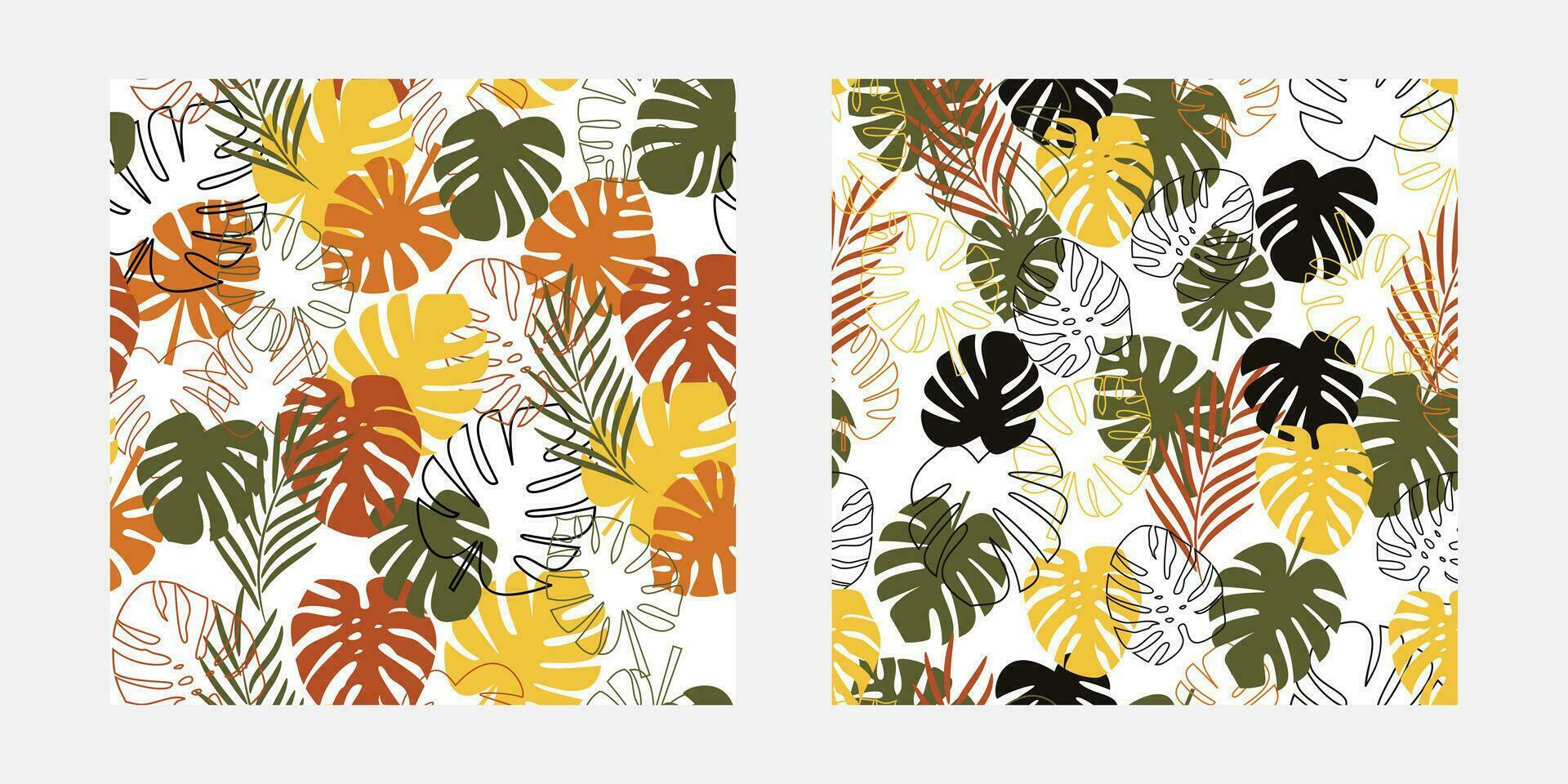 Seamlesss pattern tropical leaf. Monstera leaves seamless pattern vector