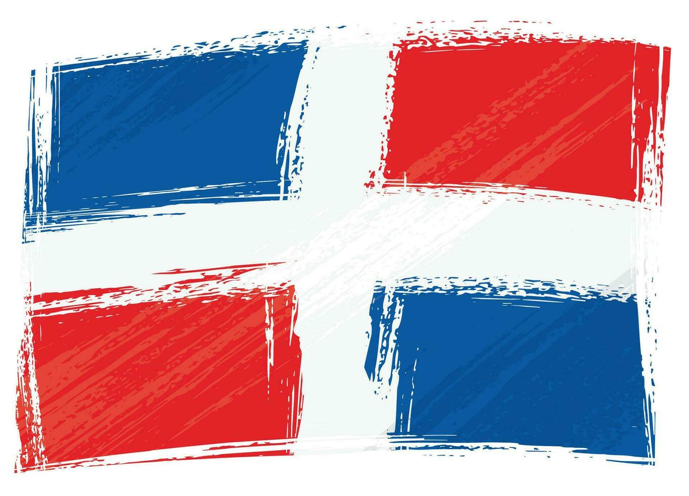 Dominican Republic national flag created in grunge style vector