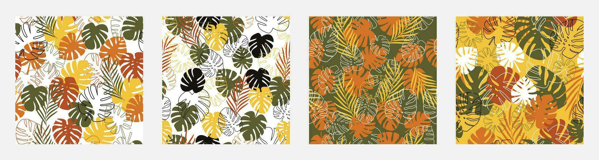 Seamlesss pattern tropical leaf. Monstera leaves seamless pattern vector