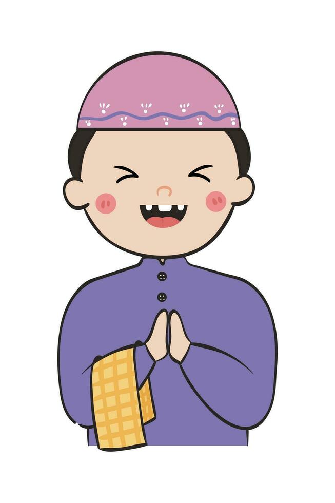 Muslim people greetings vector