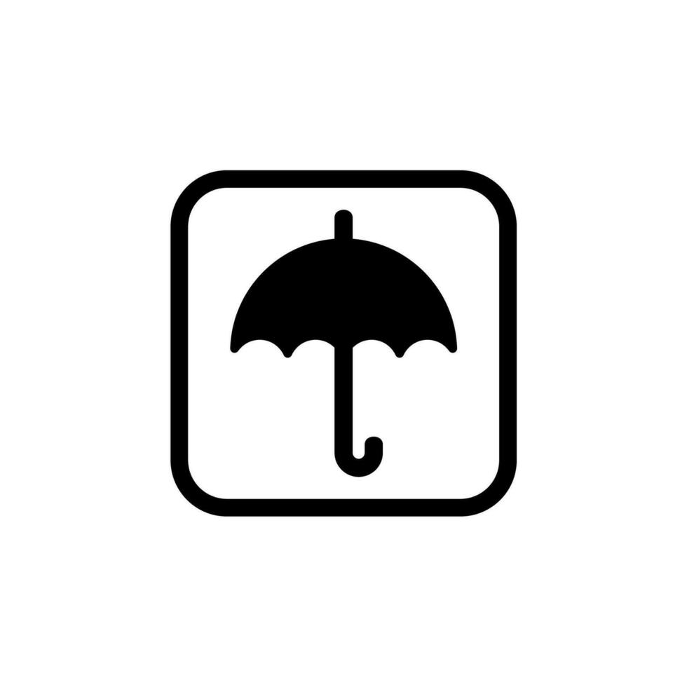 Black umbrella icon illustration isolated on white background vector