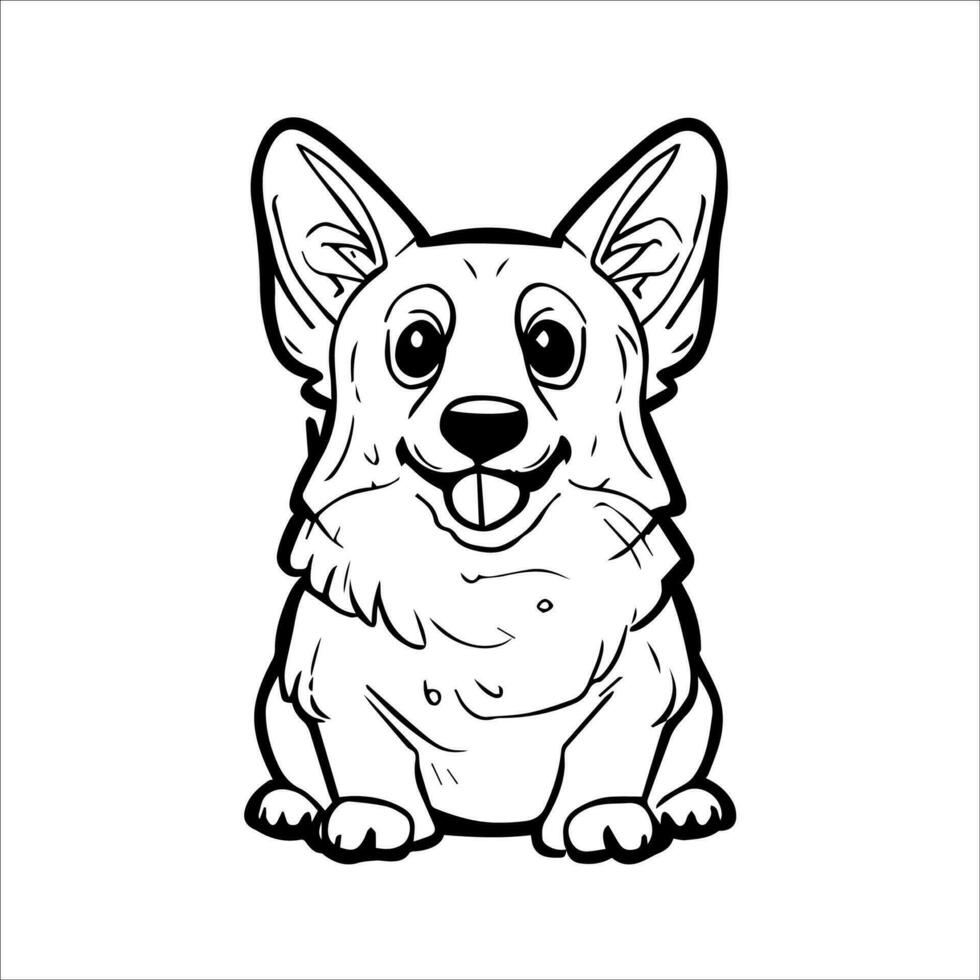 Dog picture, Welsh Corgi, It's so beautiful. vector
