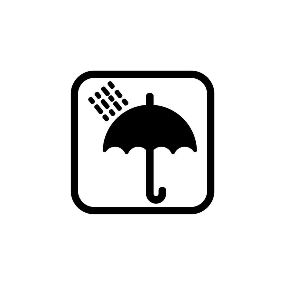 Black umbrella and rain icon illustration isolated on white background vector