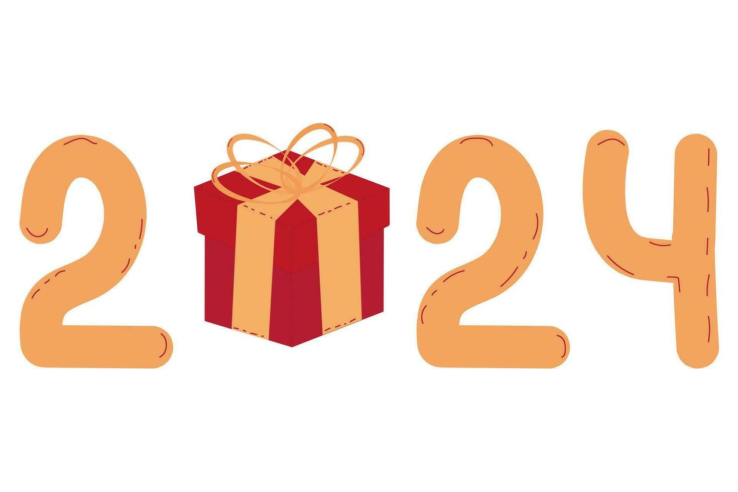 vector image Realistic background of the new year 2024 gift