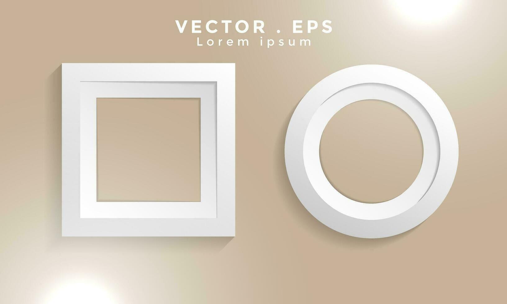 Geometric shaped of placeholder photo frame art vector template