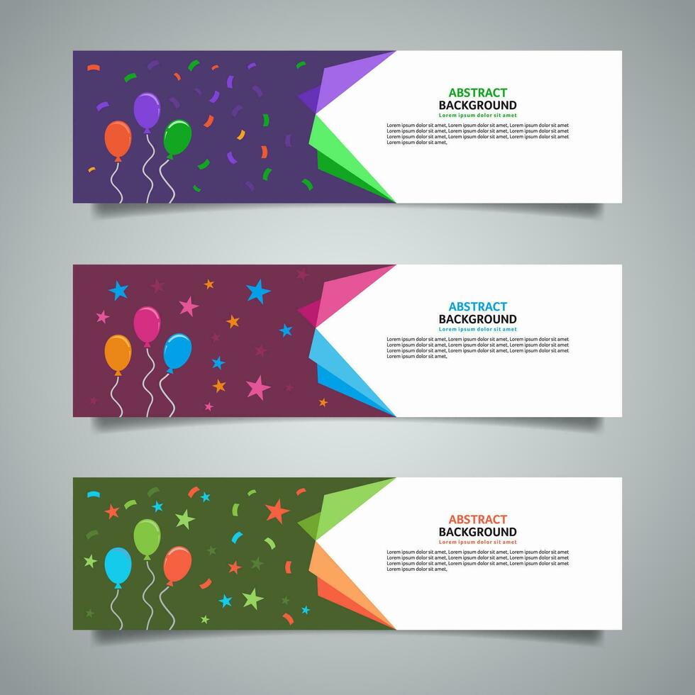 Vector abstract party banner background design template.