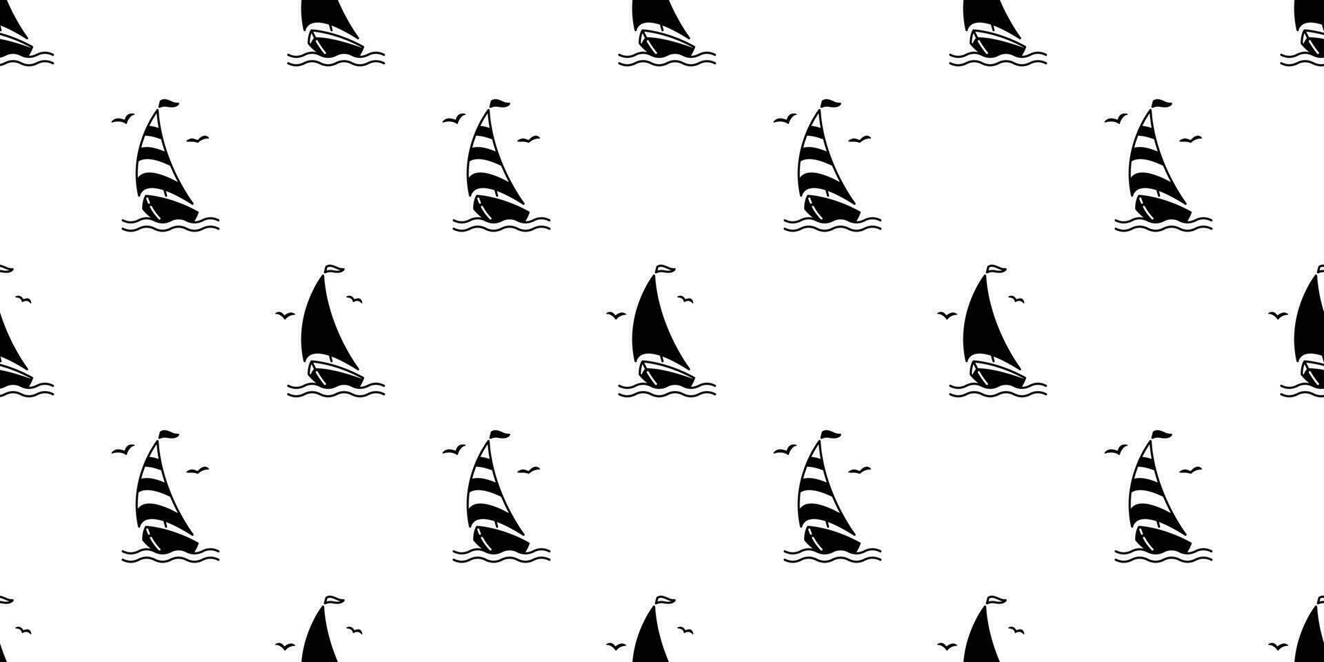 boat seamless pattern vector Anchor helm pirate maritime Nautical sea ocean Seagull scarf isolated repeat wallpaper tile background doodle