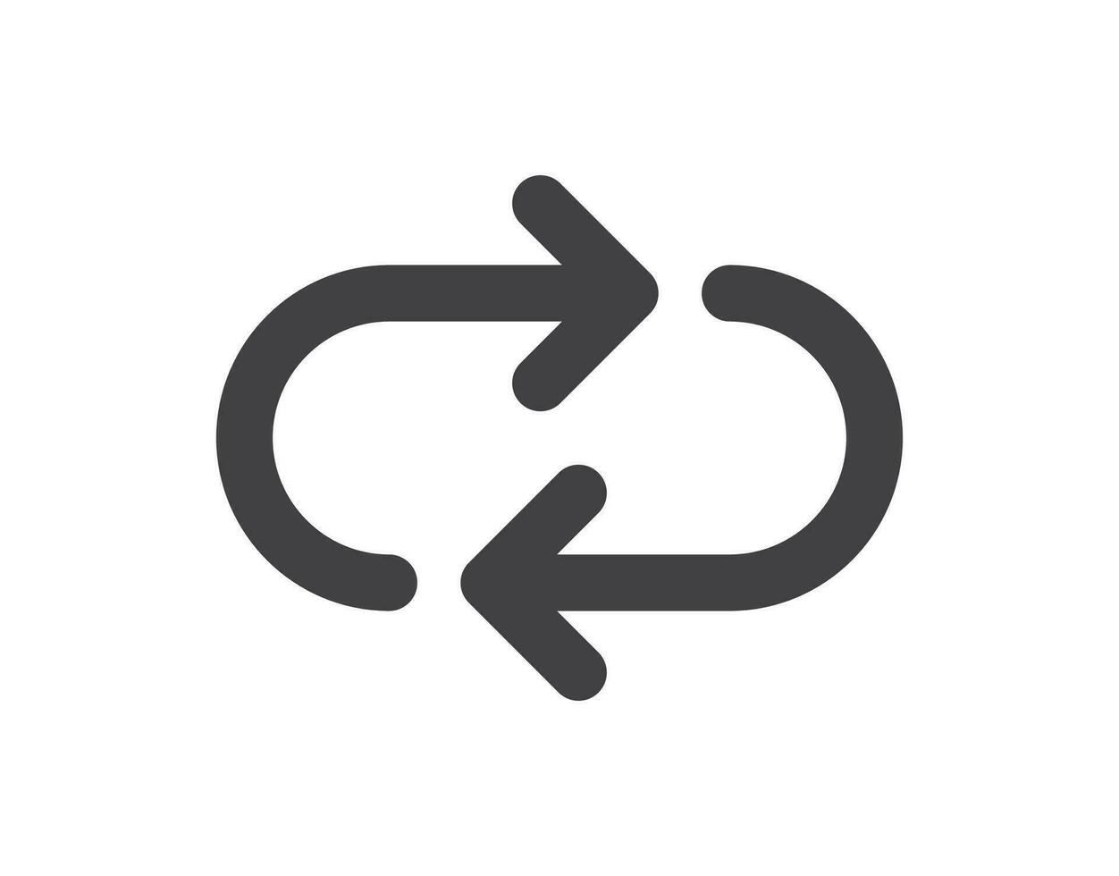 Repeat symbol icon, simple return outline or refresh icons set isolated flat design vector illustration.