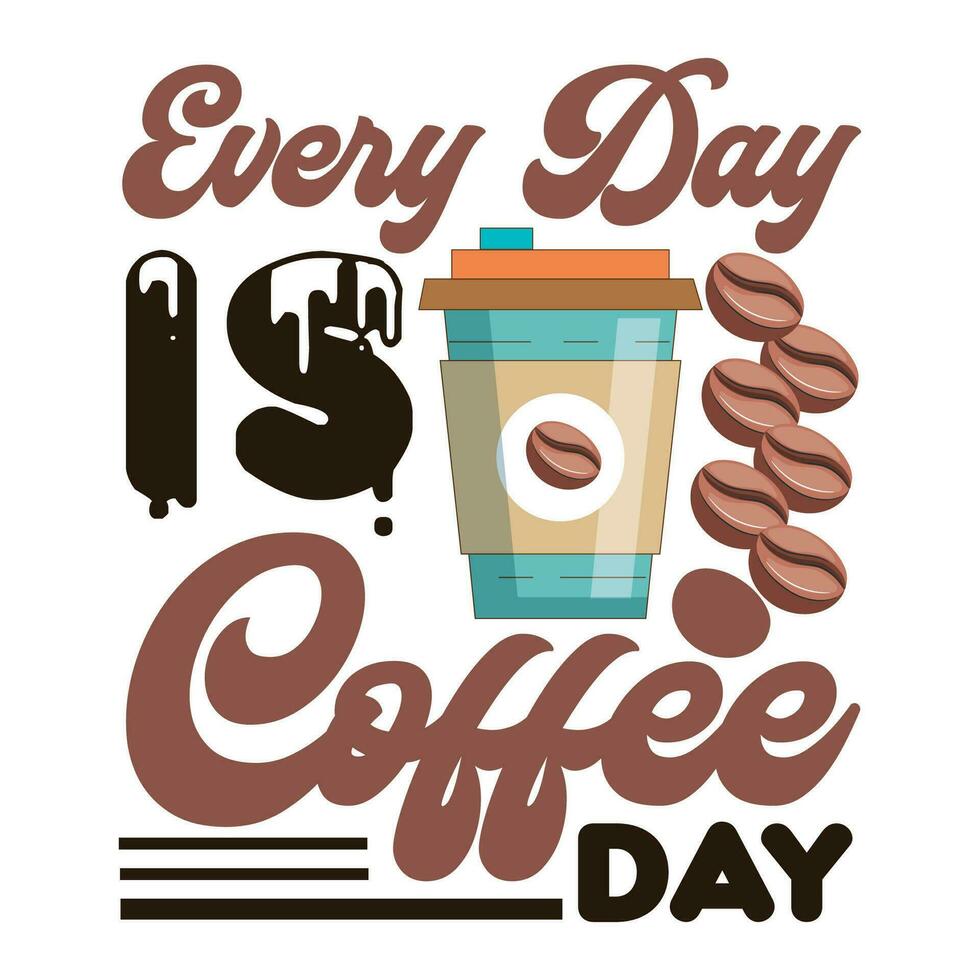 internacional café día citar t camisa diseño vector