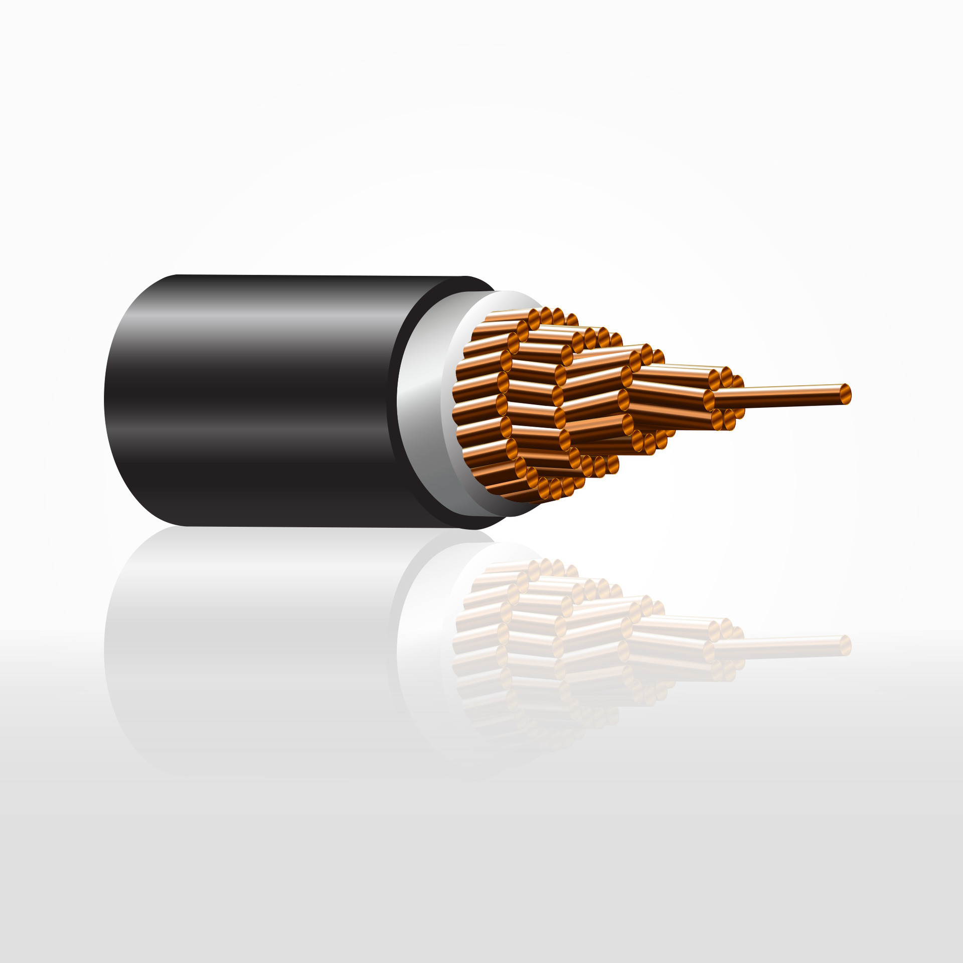 Closeup of electrical wire vector on a white background. 27526743