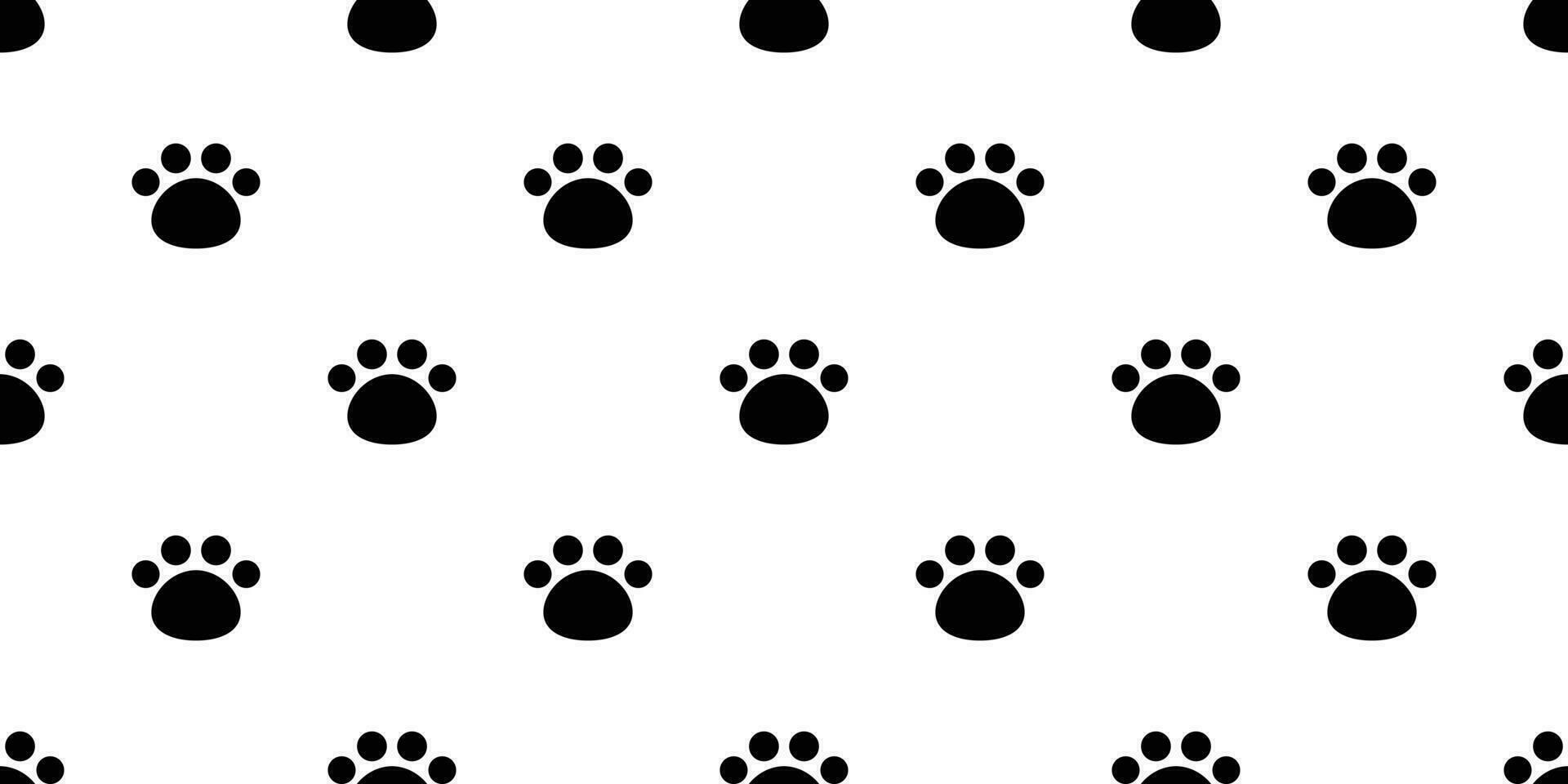 Dog Paw seamless pattern vector footprint bear teddy pet scarf isolated cartoon cat repeat wallpaper tile background white