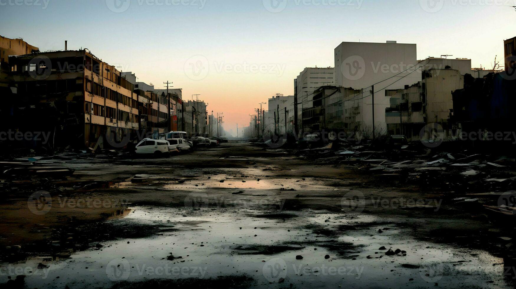 abandonar destruido ciudad restos foto