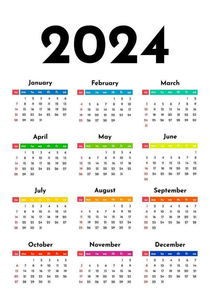 calendario para 2024 aislado en un blanco antecedentes 27526911 Vector