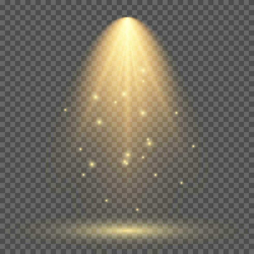 Cold yellow lighting with spotlight. Scene illumination effects on a