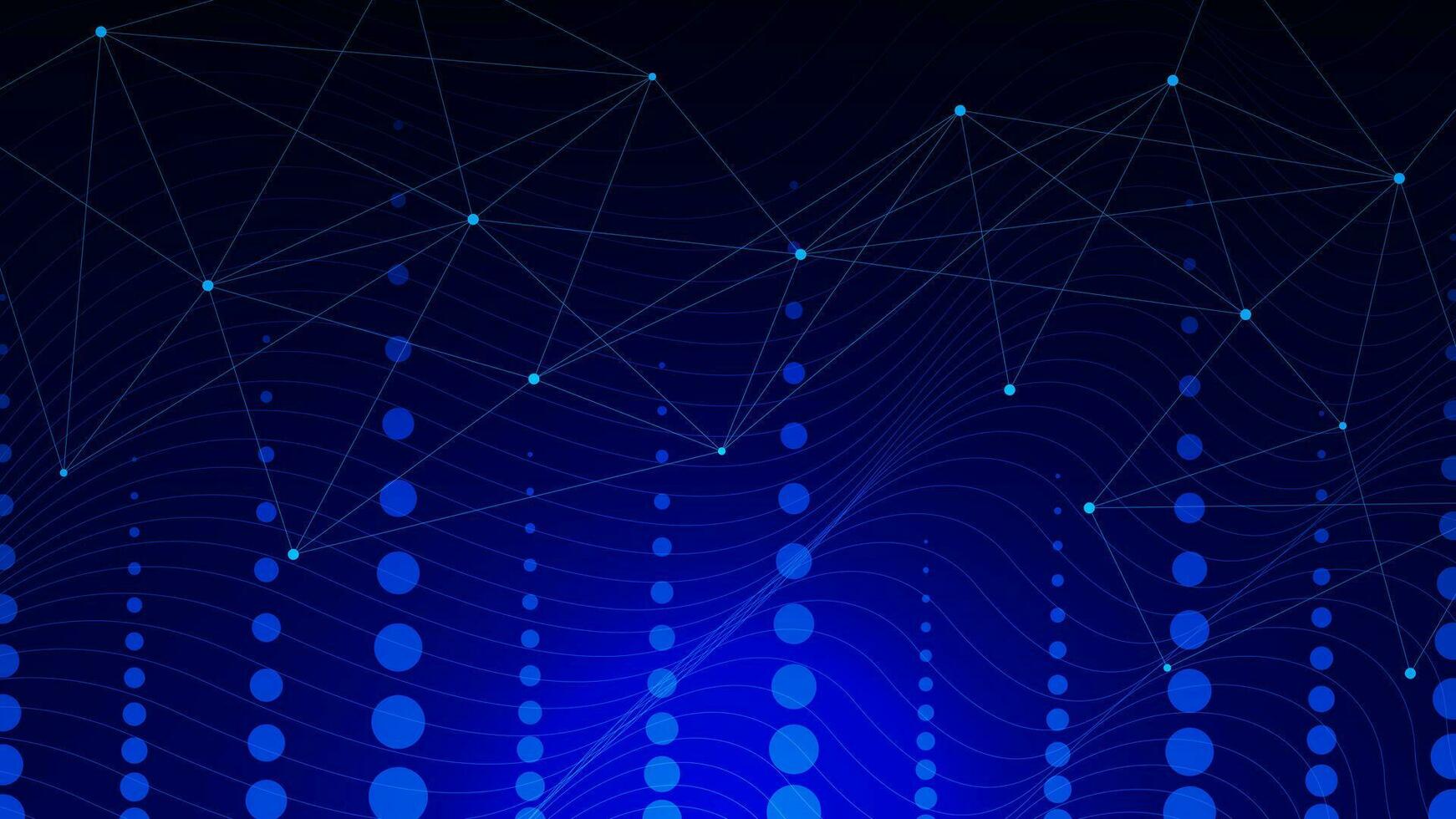 Big data visualization concept. Abstract futuristic technology with connect dots and lines. Global network connection and communication background. Vector illustration.
