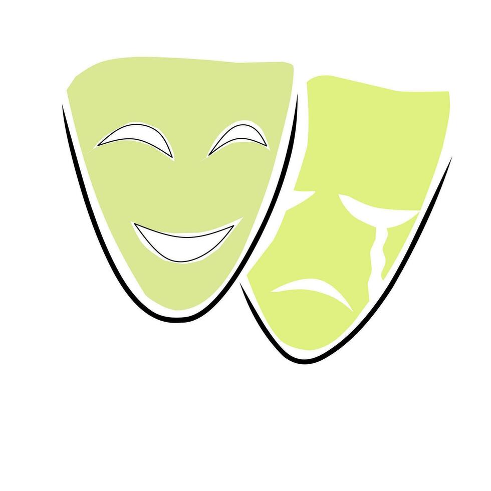 two expression masks vector