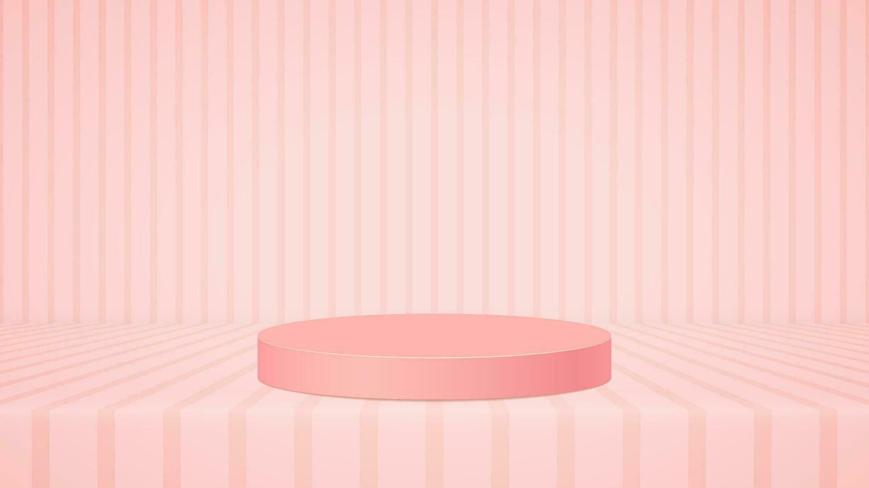 Rose gold podium candy colored line background. Vector illustration. Eps10