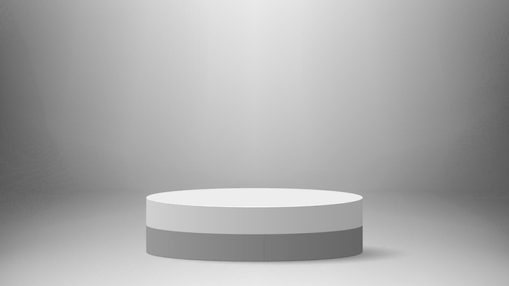 Gray 3d circle podium background. Vector illustration. Eps10