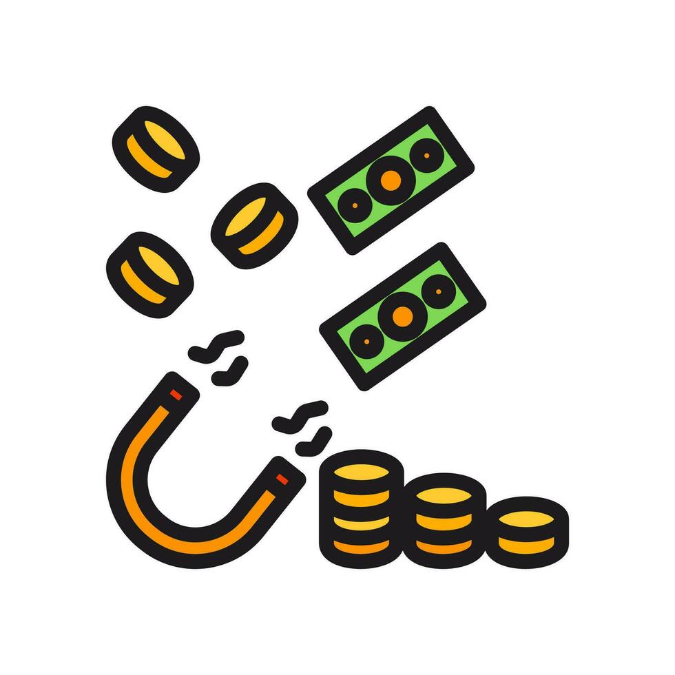 money magnet vector icon design, logo, isolate on white background