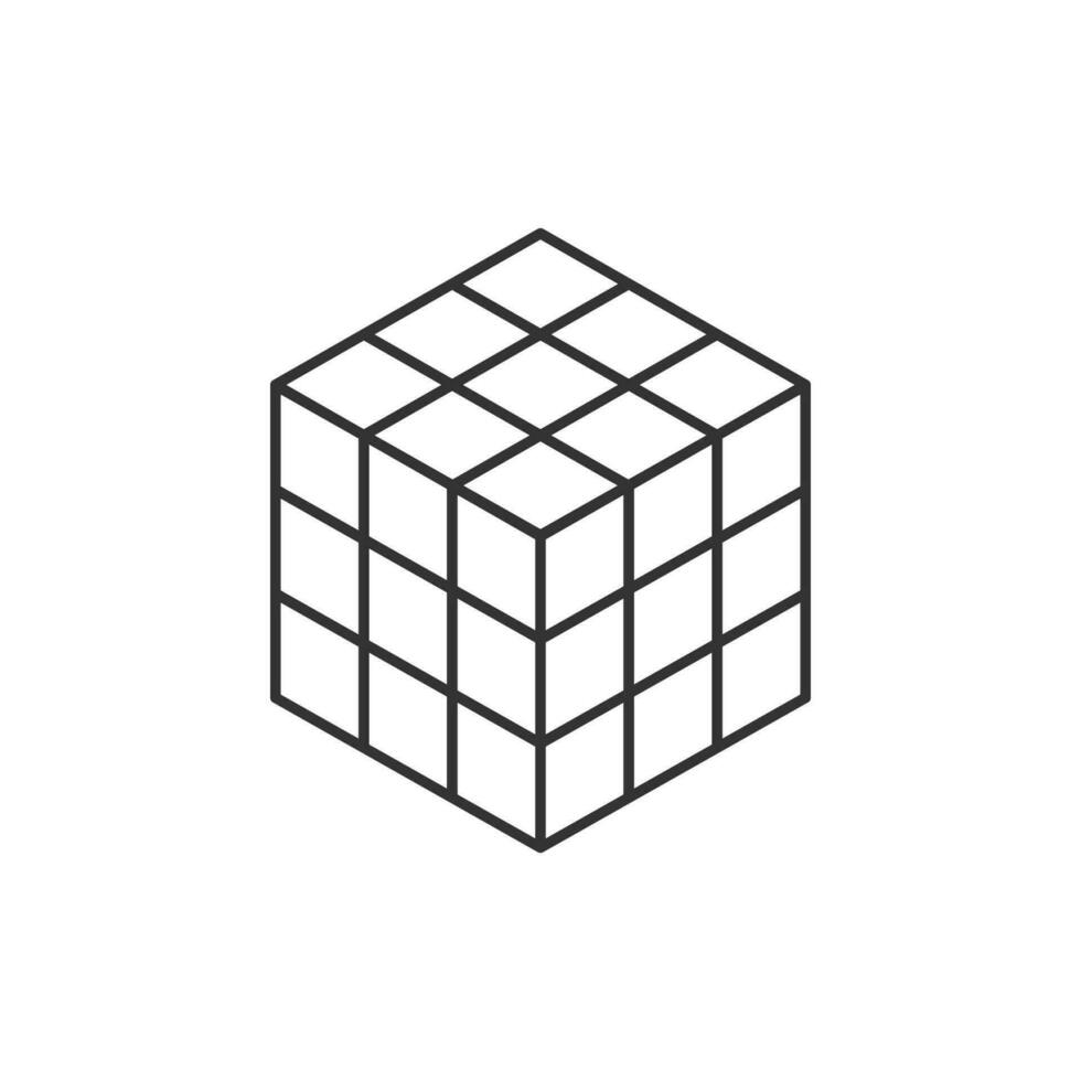 Cube icon vector. Linear style sign for mobile concept and web design. vector