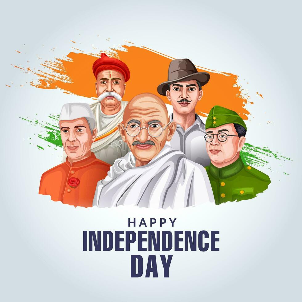 Independence Day India celebrations, 15th August poster template design. vector