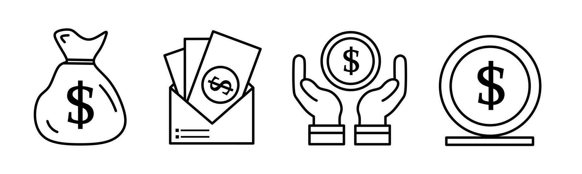 dinero ilustración. dinero conjunto para negocio. valores vector. vector