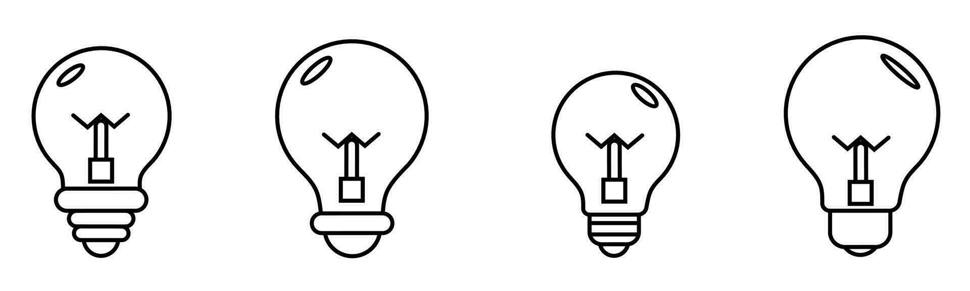 Light bulb illustration. Light bulb set for business. Stock vector. vector
