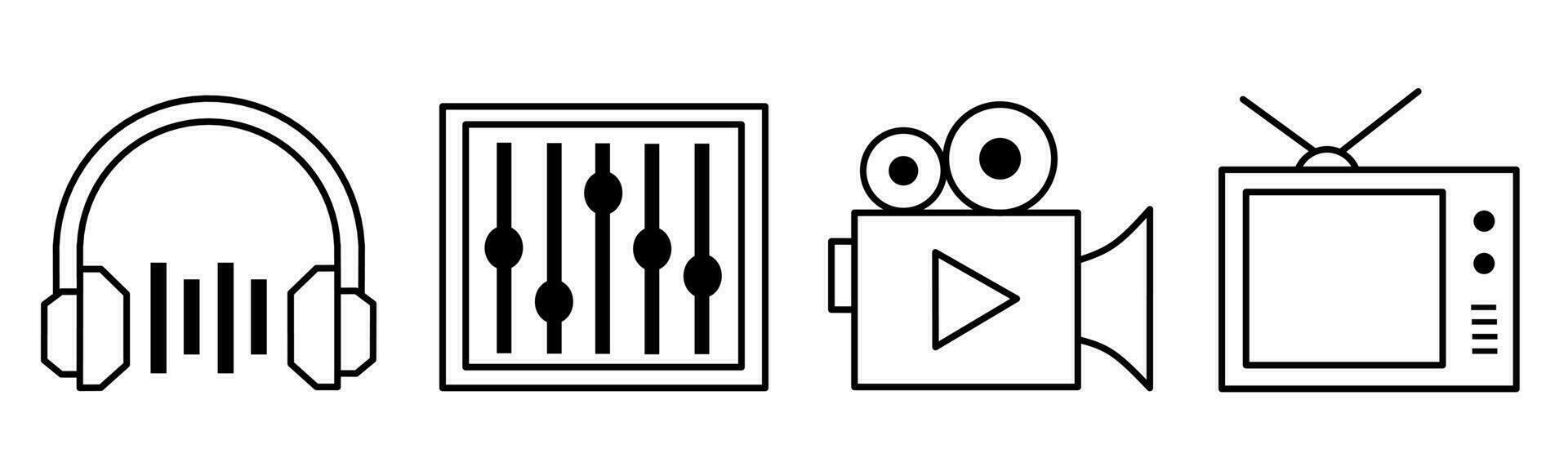 Audio and video illustration. Audio and video set for business. Stock vector. vector