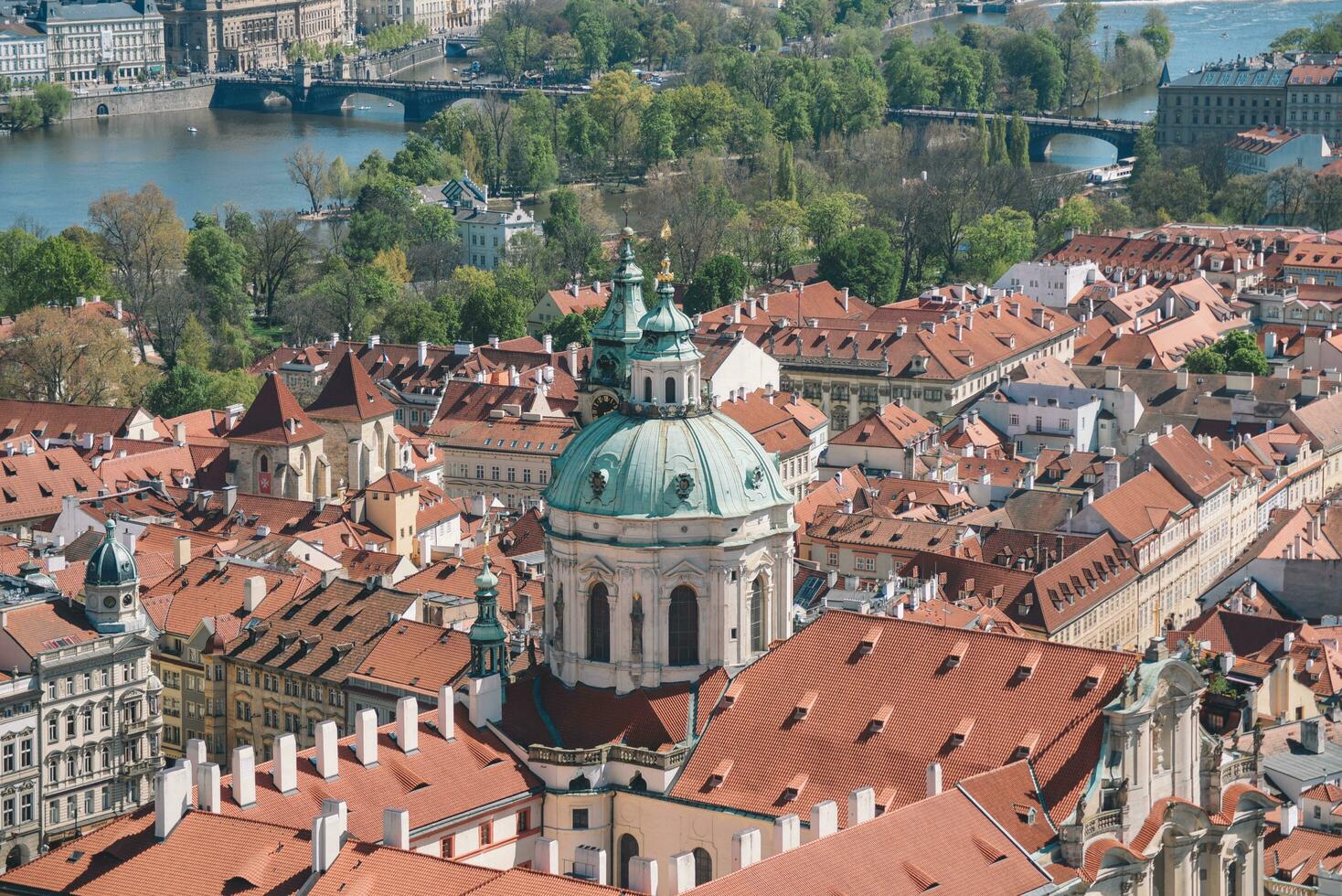 beautiful view of the city Prague photo