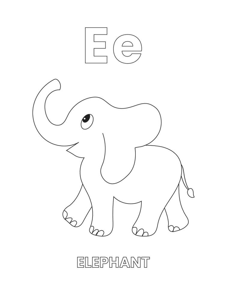 Alphabet coloring pages for kids vector